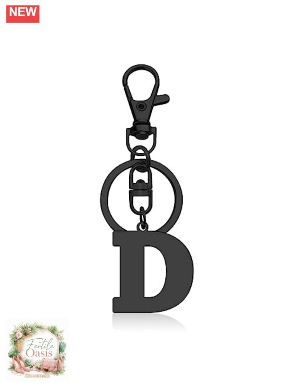 Monogram Letter Keychain Stainless Steel Initial Charm for Handbag Purse Car